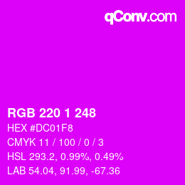 カラーコード: RGB 220 1 248 | qconv.com