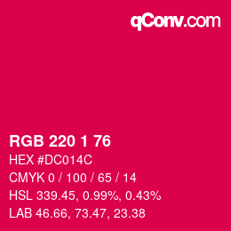 Color code: RGB 220 1 76 | qconv.com
