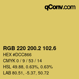 カラーコード: RGB 220 200.2 102.6 | qconv.com