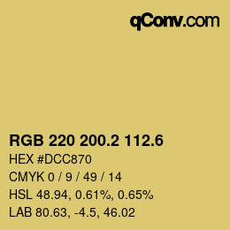 カラーコード: RGB 220 200.2 112.6 | qconv.com
