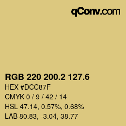 カラーコード: RGB 220 200.2 127.6 | qconv.com