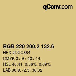 カラーコード: RGB 220 200.2 132.6 | qconv.com