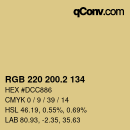 カラーコード: RGB 220 200.2 134 | qconv.com