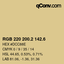カラーコード: RGB 220 200.2 142.6 | qconv.com