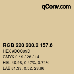 カラーコード: RGB 220 200.2 157.6 | qconv.com