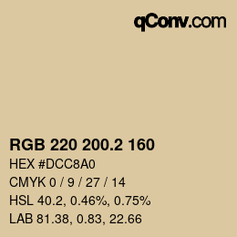 カラーコード: RGB 220 200.2 160 | qconv.com