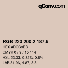 カラーコード: RGB 220 200.2 187.6 | qconv.com