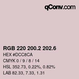 カラーコード: RGB 220 200.2 202.6 | qconv.com