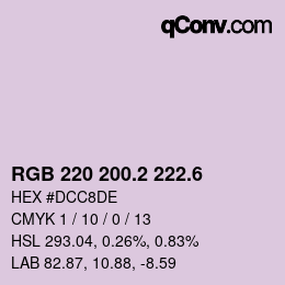 カラーコード: RGB 220 200.2 222.6 | qconv.com
