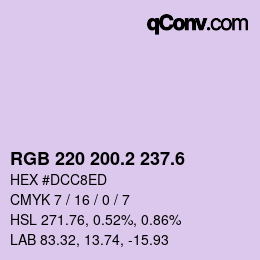 カラーコード: RGB 220 200.2 237.6 | qconv.com