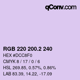 カラーコード: RGB 220 200.2 240 | qconv.com