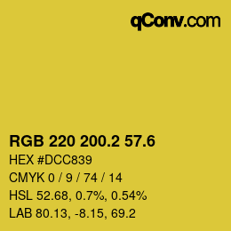 カラーコード: RGB 220 200.2 57.6 | qconv.com