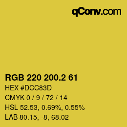 カラーコード: RGB 220 200.2 61 | qconv.com