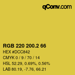 カラーコード: RGB 220 200.2 66 | qconv.com