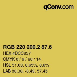 カラーコード: RGB 220 200.2 87.6 | qconv.com