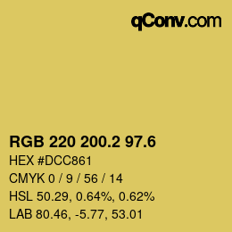 カラーコード: RGB 220 200.2 97.6 | qconv.com