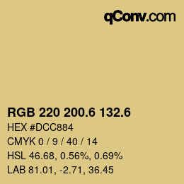 カラーコード: RGB 220 200.6 132.6 | qconv.com