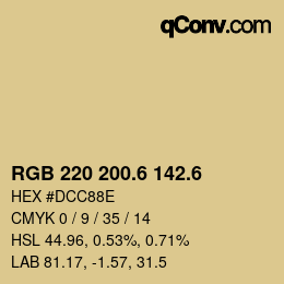 カラーコード: RGB 220 200.6 142.6 | qconv.com