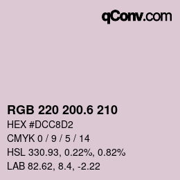 カラーコード: RGB 220 200.6 210 | qconv.com