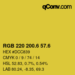 カラーコード: RGB 220 200.6 57.6 | qconv.com