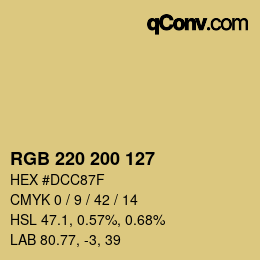Color code: RGB 220 200 127 | qconv.com