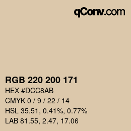 Color code: RGB 220 200 171 | qconv.com