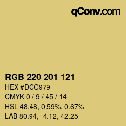 颜色代码: RGB 220 201 121 | qconv.com