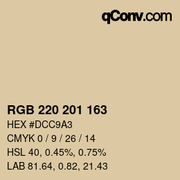 Farbcode: RGB 220 201 163 | qconv.com