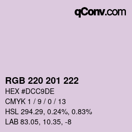 Color code: RGB 220 201 222 | qconv.com