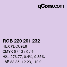 Color code: RGB 220 201 232 | qconv.com