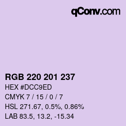 Color code: RGB 220 201 237 | qconv.com
