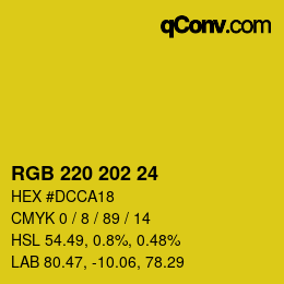 カラーコード: RGB 220 202 24 | qconv.com