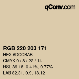 Código de color: RGB 220 203 171 | qconv.com