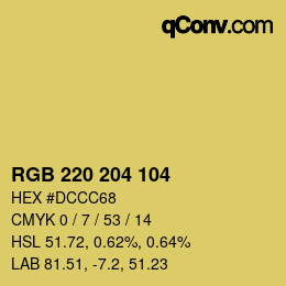 カラーコード: RGB 220 204 104 | qconv.com