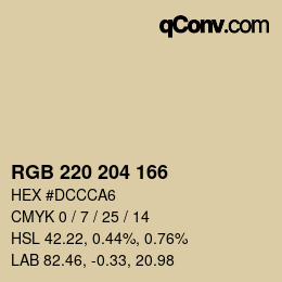 カラーコード: RGB 220 204 166 | qconv.com