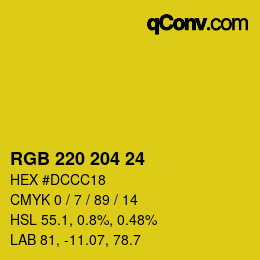 Color code: RGB 220 204 24 | qconv.com