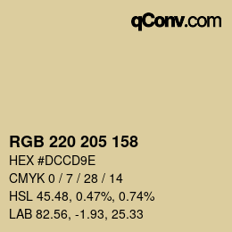 Farbcode: RGB 220 205 158 | qconv.com