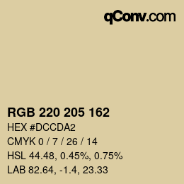 Color code: RGB 220 205 162 | qconv.com