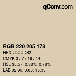 Color code: RGB 220 205 178 | qconv.com