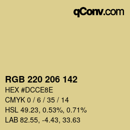 Color code: RGB 220 206 142 | qconv.com