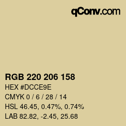 Código de color: RGB 220 206 158 | qconv.com