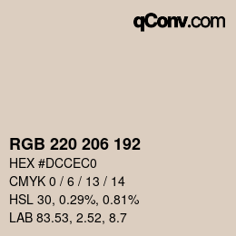 Farbcode: RGB 220 206 192 | qconv.com