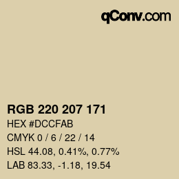 Color code: RGB 220 207 171 | qconv.com