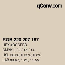 Farbcode: RGB 220 207 187 | qconv.com