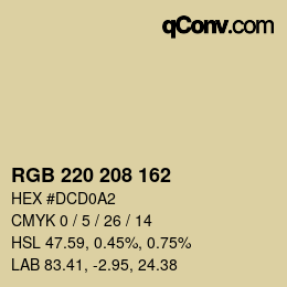 Color code: RGB 220 208 162 | qconv.com