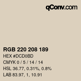 Color code: RGB 220 208 189 | qconv.com