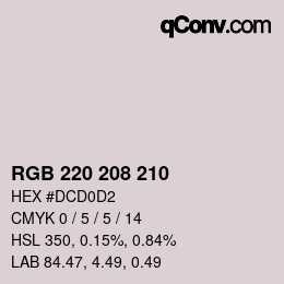 Color code: RGB 220 208 210 | qconv.com
