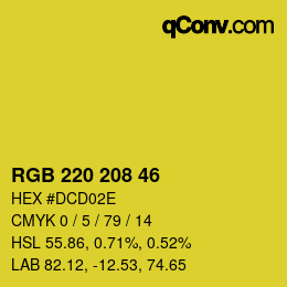 Farbcode: RGB 220 208 46 | qconv.com