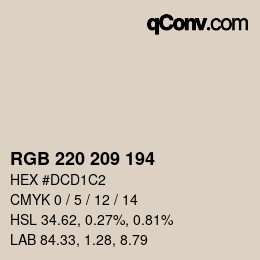 Código de color: RGB 220 209 194 | qconv.com