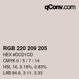 Farbcode: RGB 220 209 205 | qconv.com